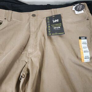Lee EXTREME MOTION MVP KHAKI straight fit 46 X 32 new with tags